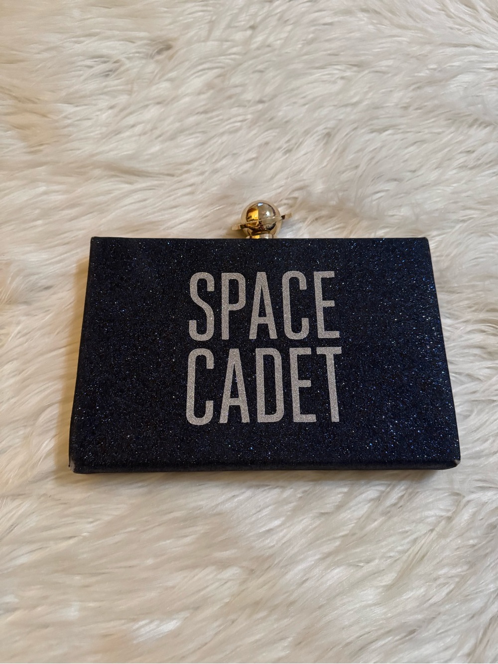 Kate Spade Over The Moon Jett Glitter Space Cadet Clutch Bag
